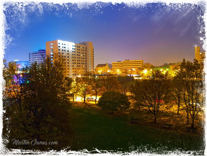 Night wiev from window Wroclaw